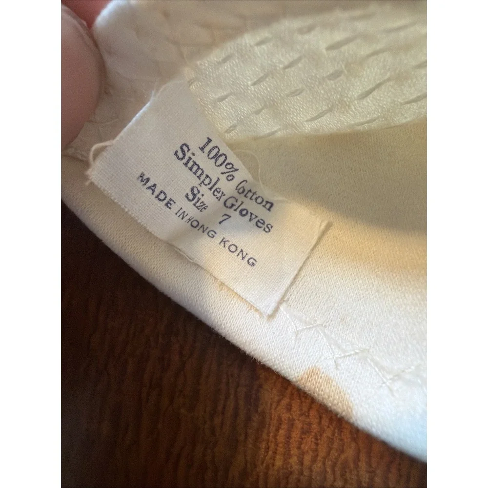 Vtg Ivory Simplex‎ 100% Cotton Gloves Size 7 Beaded